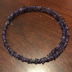 QVC Artisan Sterling Silver 925 Amethyst Coil Choker Necklace